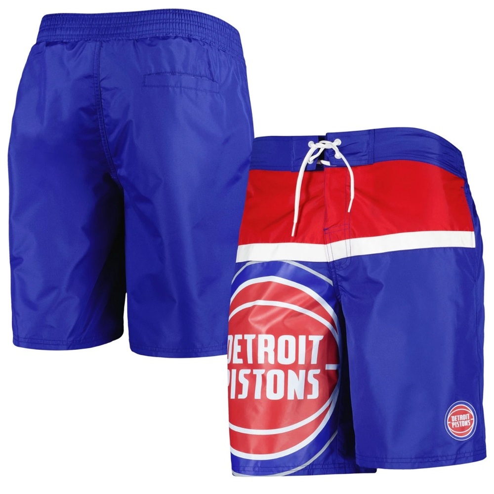 Men's Detroit Pistons G-III Sports by Carl Banks Sea Wind Swim Trunks~2XL~$55